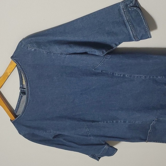 Liz Claiborne Womens Size 8 Blue Denim Dress Front Pockets Classic - Picture 4 of 11